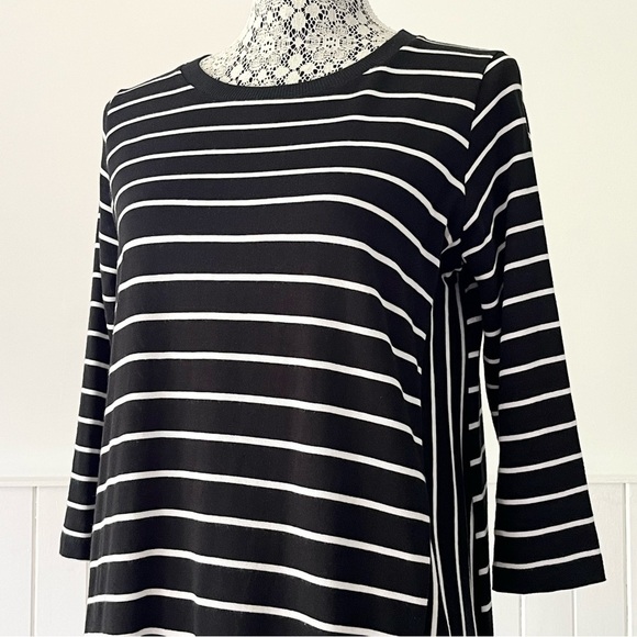TRF by Zara Striped Cotton Knit 3/4 Sleeve A-line Dress Size M - Picture 5 of 14